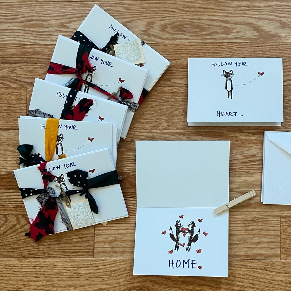 Handmade Fox Valentine’s Day Cards